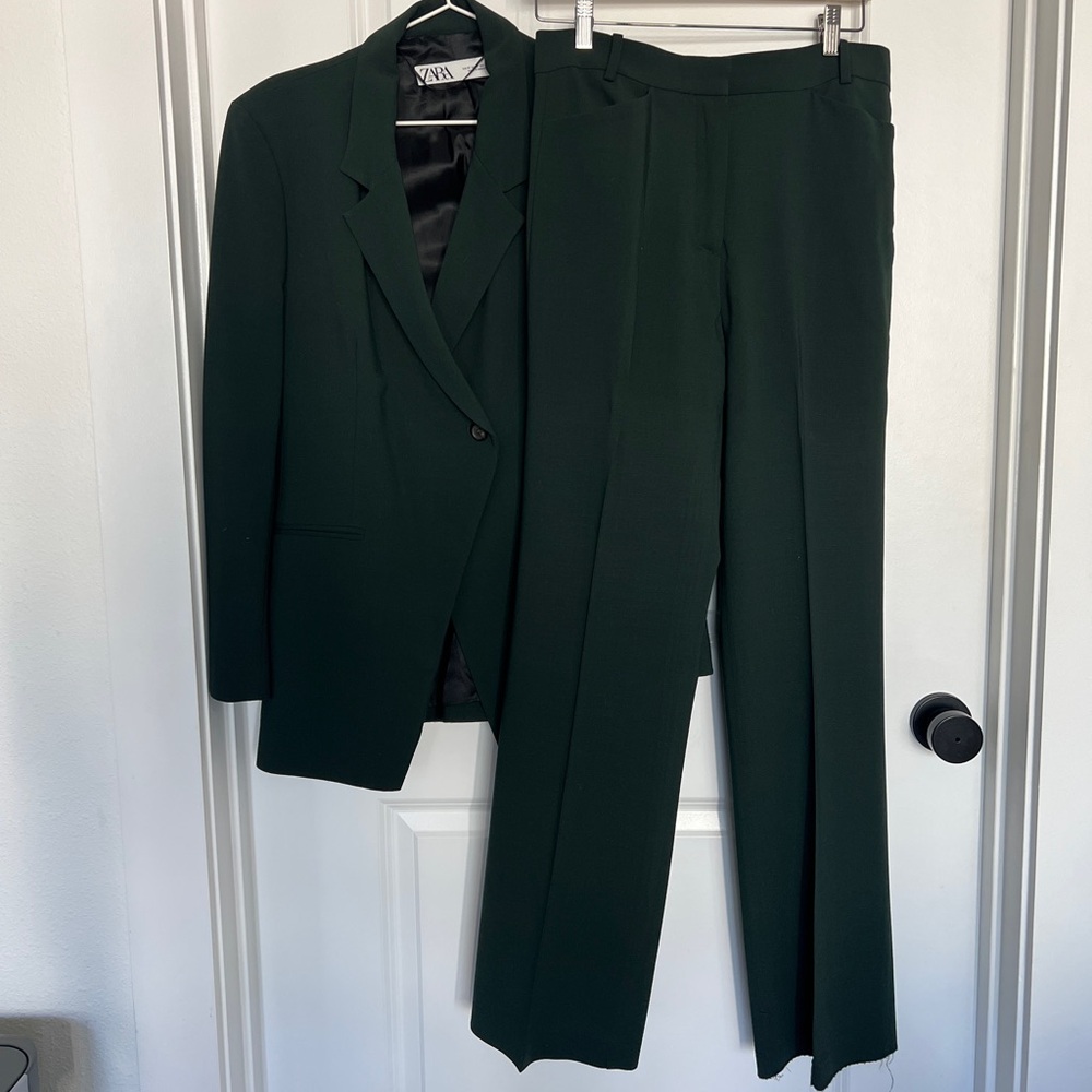 Zara Forest Green Blazer and Trouser Set